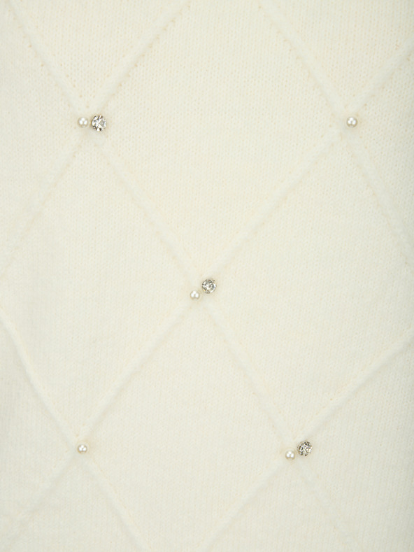 Orsay Кремав дамски пуловер с апликация ORSAY