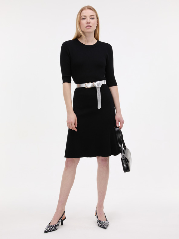 Orsay Черна дамска рокля с дължина до коляното ORSAY