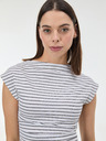 Orsay Бяла раирана дамска тениска с къс ръкав ORSAY