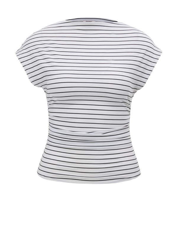 Orsay Бяла раирана дамска тениска с къс ръкав ORSAY