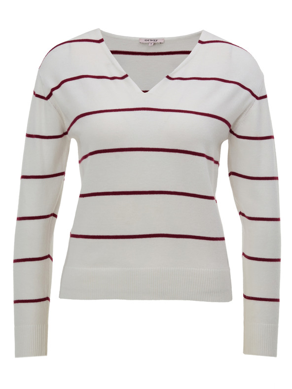 Orsay Червен дамски райета пуловер ORSAY