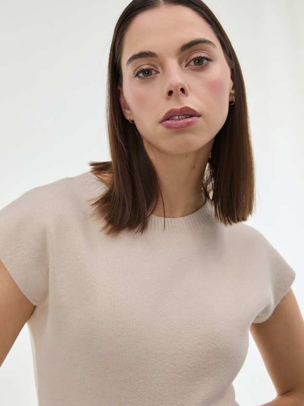 Orsay Бежов дамски пуловер без ръкави ORSAY