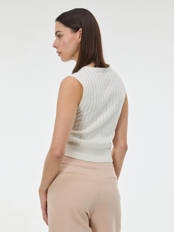 Orsay Кремава дамска плетена жилетка ORSAY