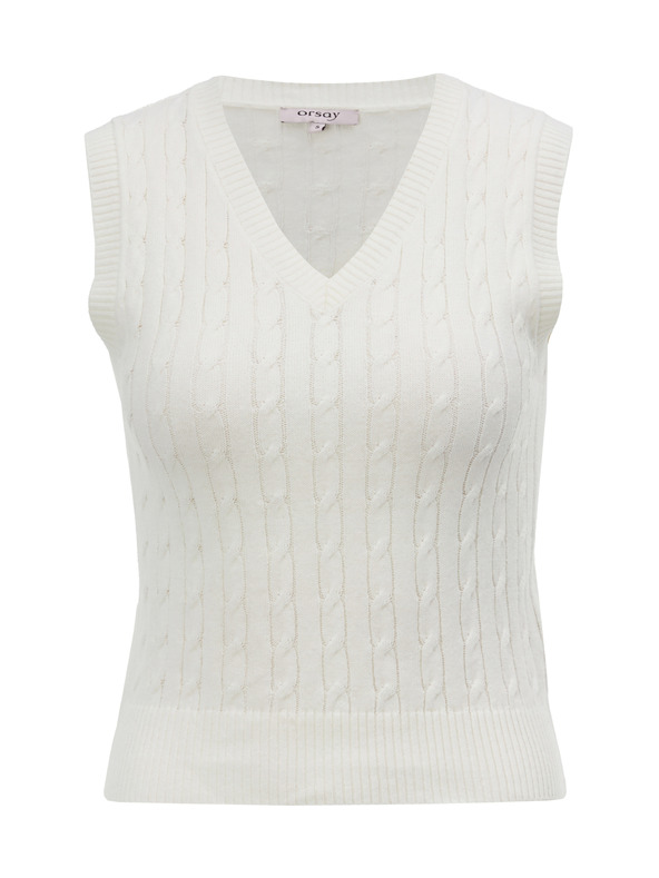 Orsay Кремава дамска плетена жилетка ORSAY