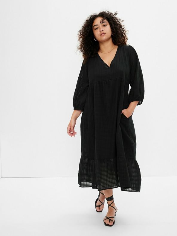 GAP Миди рокля с V деколте GAP