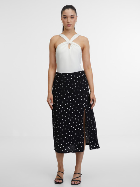 Orsay Черна дамска пола на точки ORSAY