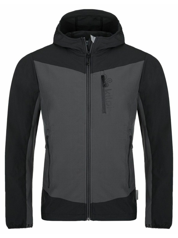 Kilpi Тъмно сиво мъжко софтшел яке за бягане Kilpi Balans-M