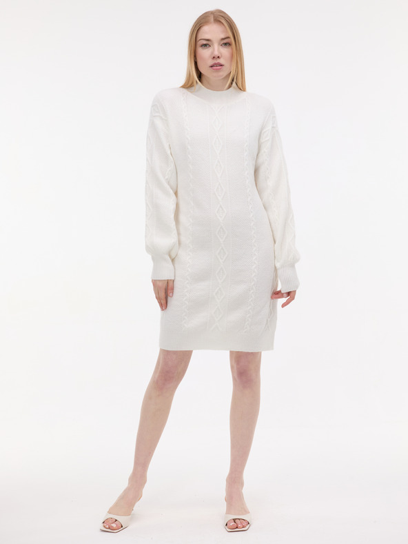 Orsay Кремава дамска рокля-пуловер ORSAY