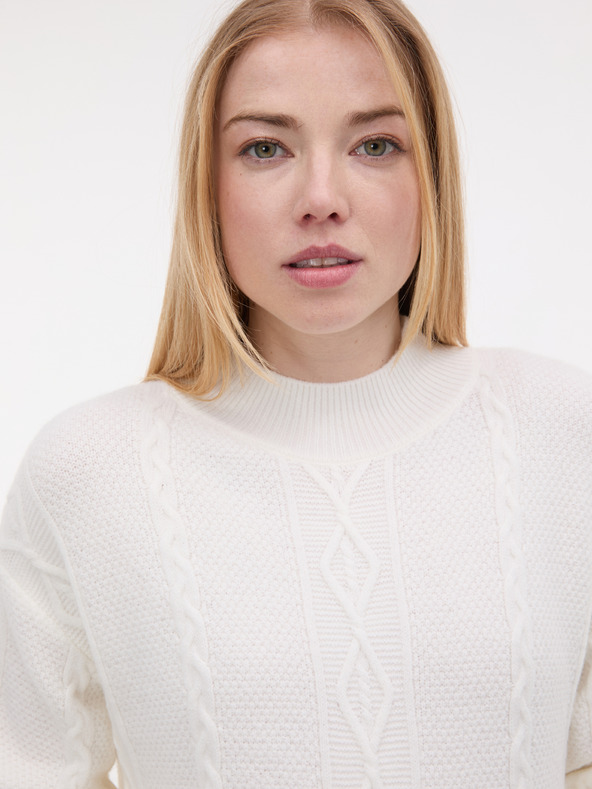 Orsay Кремава дамска рокля-пуловер ORSAY