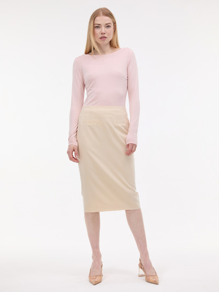 Orsay Светлорозова дамска тениска с дълъг ръкав ORSAY