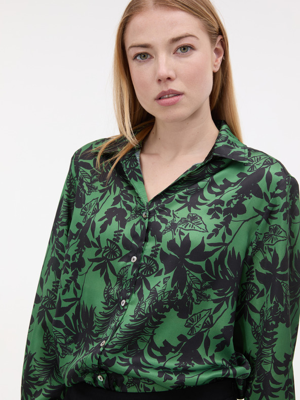 Orsay Зелена дамска блуза с десен ORSAY