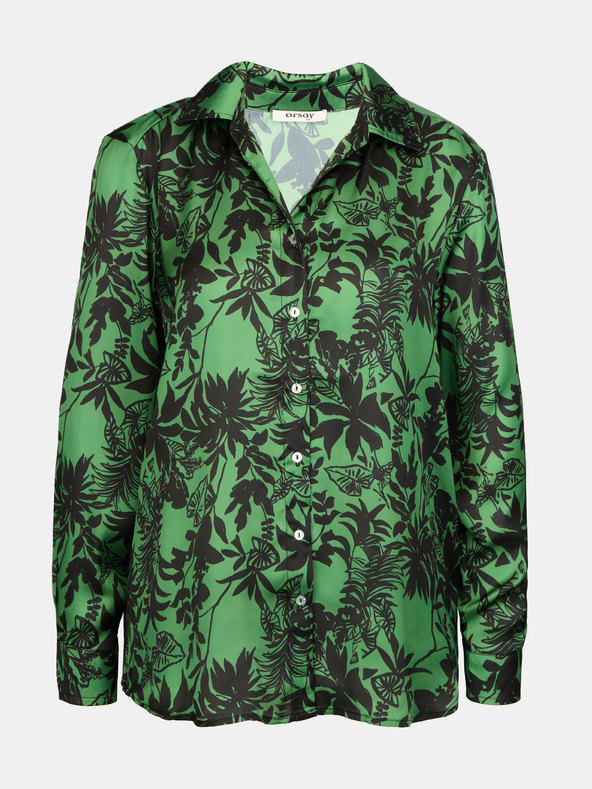 Orsay Зелена дамска блуза с десен ORSAY