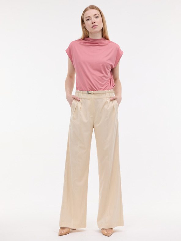 Orsay Кремави дамски широки панталони на райета ORSAY