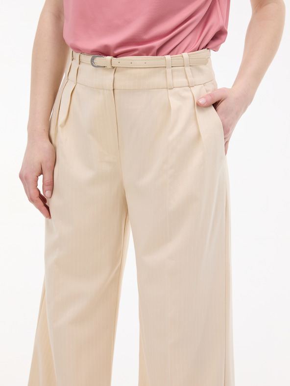 Orsay Кремави дамски широки панталони на райета ORSAY