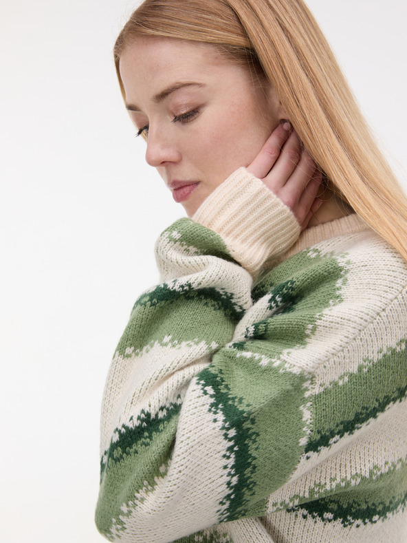 Orsay Зелен дамски райета пуловер ORSAY