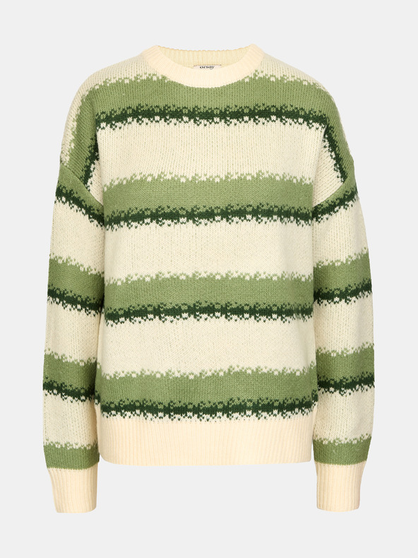 Orsay Зелен дамски райета пуловер ORSAY