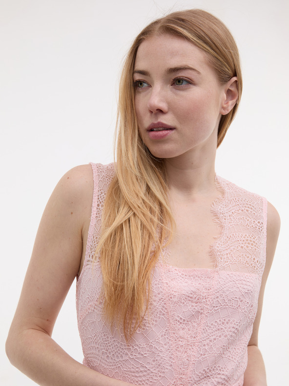 Orsay Светлорозова дамска дантелена рокля ORSAY