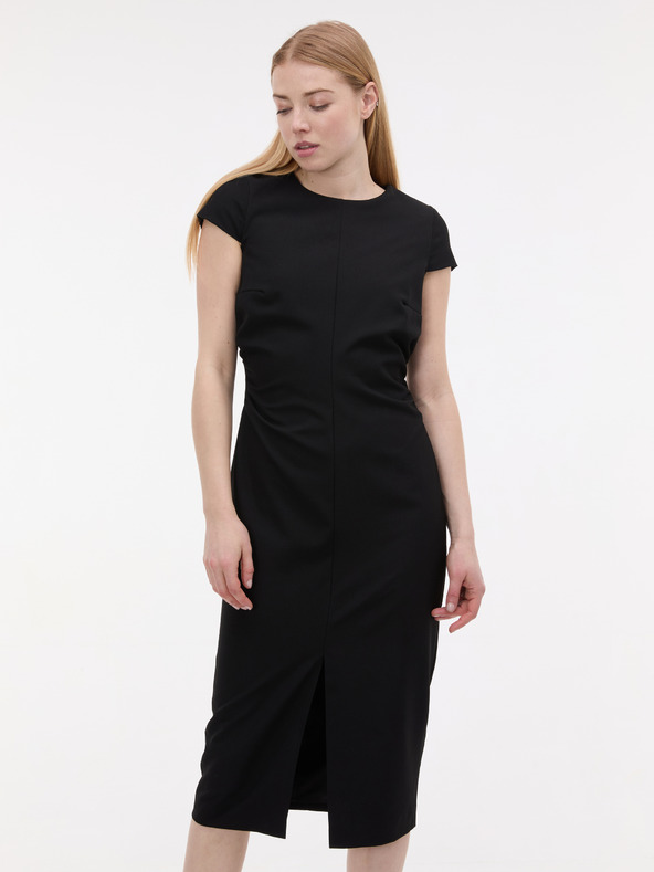 Orsay Черна дамска рокля по тялото ORSAY