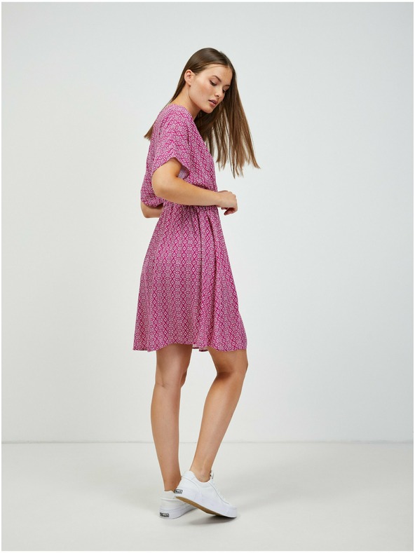 Orsay Тъмнорозова рокля с десен ORSAY