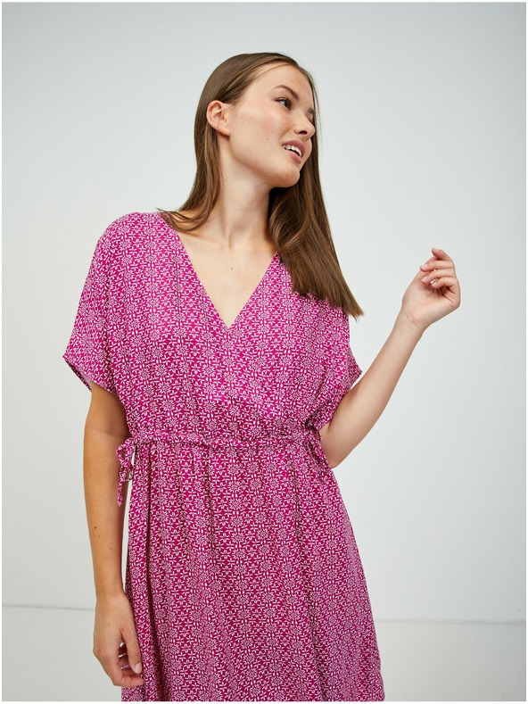 Orsay Тъмнорозова рокля с десен ORSAY