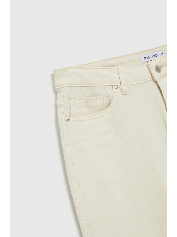 Moodo Дънки с прави крачоли бежови Moodo