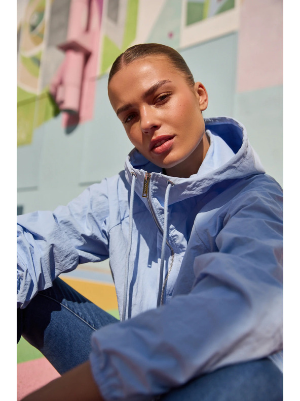Moodo Якета с качулка светлосина Moodo