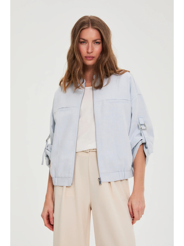Moodo Якета със завити ръкави светлосина Moodo