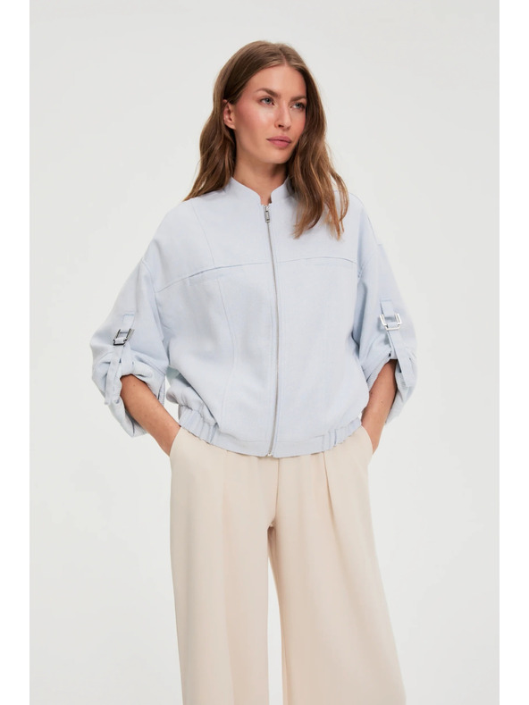 Moodo Якета със завити ръкави светлосина Moodo