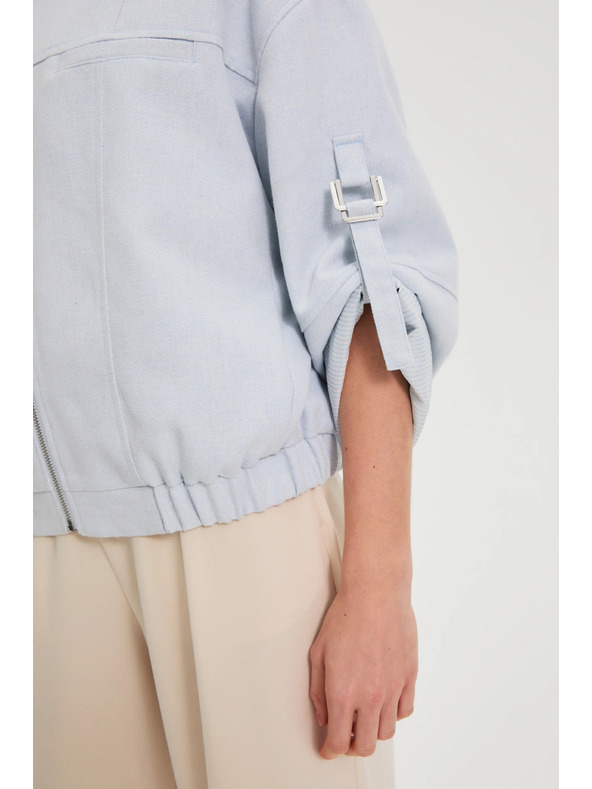 Moodo Якета със завити ръкави светлосина Moodo