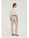 Moodo Панталони с шарка бежови Moodo