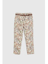 Moodo Панталони с шарка бежови Moodo