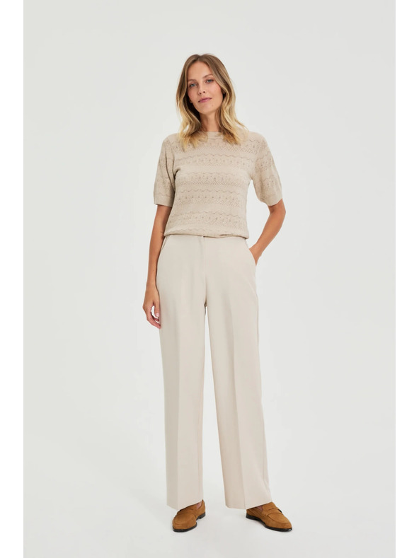 Moodo Небесносин пуловер с къси ръкави бежов Moodo