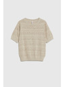 Moodo Небесносин пуловер с къси ръкави бежов Moodo