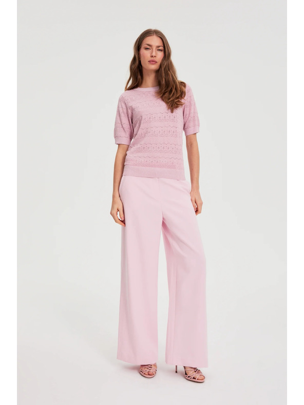 Moodo Небесносин пуловер с къси ръкави розов Moodo