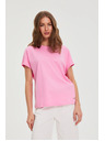 Moodo Розова памучна блузка с къси ръкави Moodo