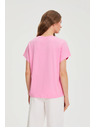 Moodo Розова памучна блузка с къси ръкави Moodo