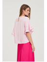 Moodo Розова риза с воланчета на ръкавите Moodo
