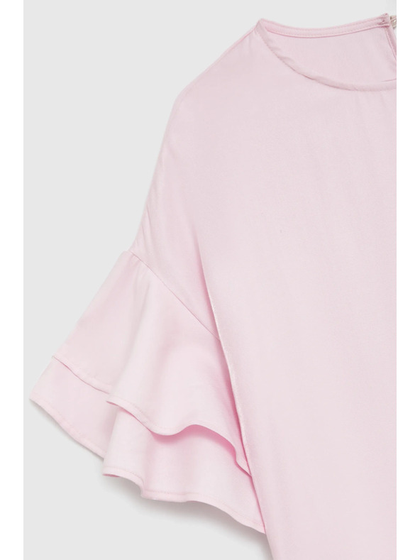 Moodo Розова риза с воланчета на ръкавите Moodo