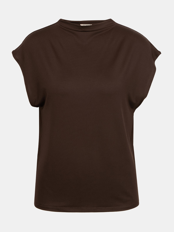 Orsay Тъмнoкафява дамска тениска с къс ръкав ORSAY