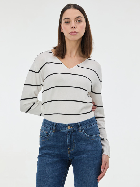 Orsay Дамски пуловер на черни райета ORSAY