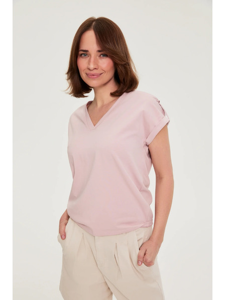 Moodo Памучна тениска розова Moodo
