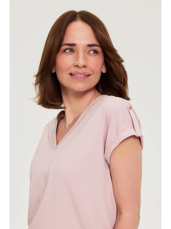 Moodo Памучна тениска розова Moodo