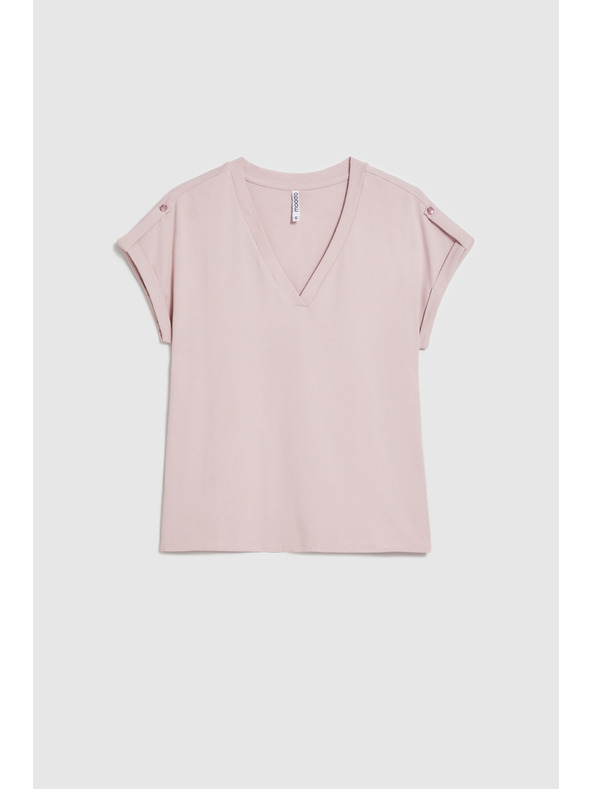 Moodo Памучна тениска розова Moodo