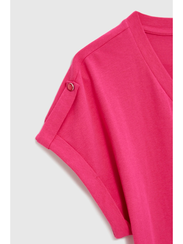 Moodo Памучна тениска лилава Moodo