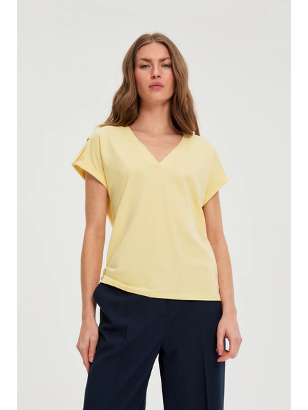 Moodo Памучна тениска жълта Moodo