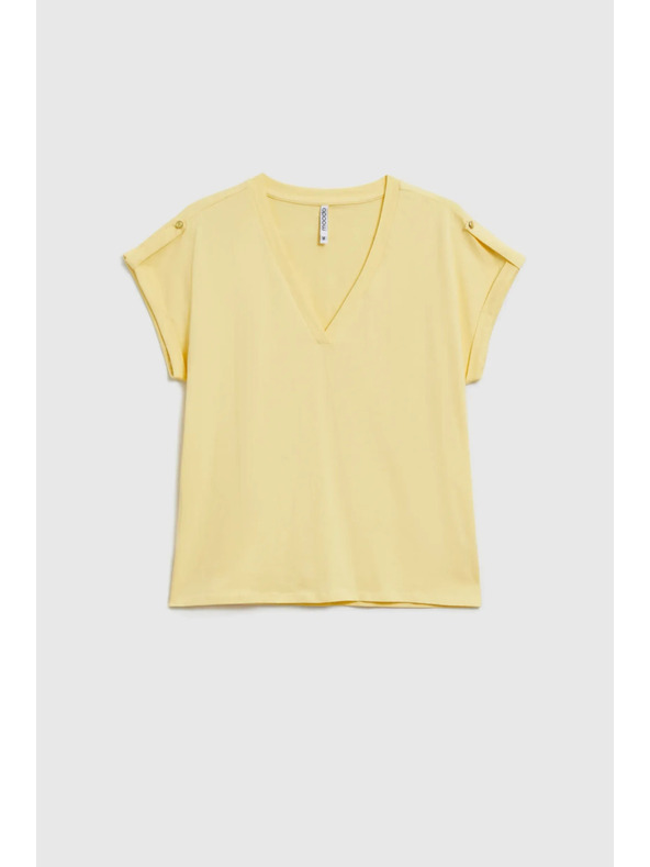 Moodo Памучна тениска жълта Moodo