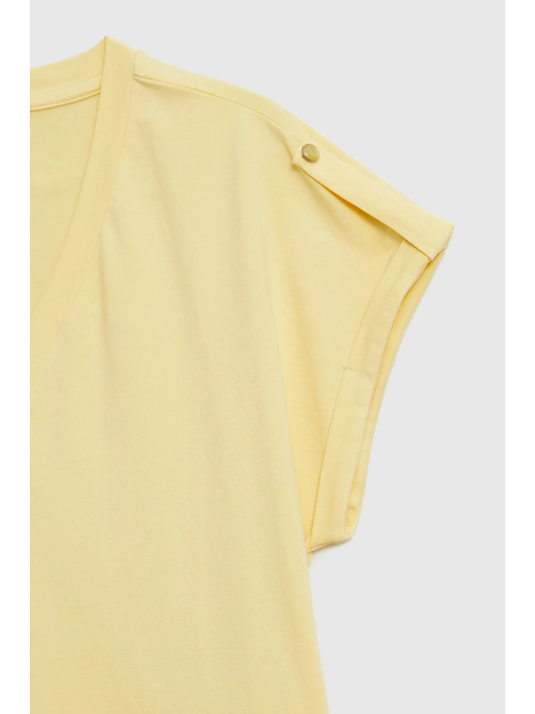 Moodo Памучна тениска жълта Moodo