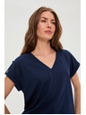 Moodo Памучна тениска тъмносиня Moodo