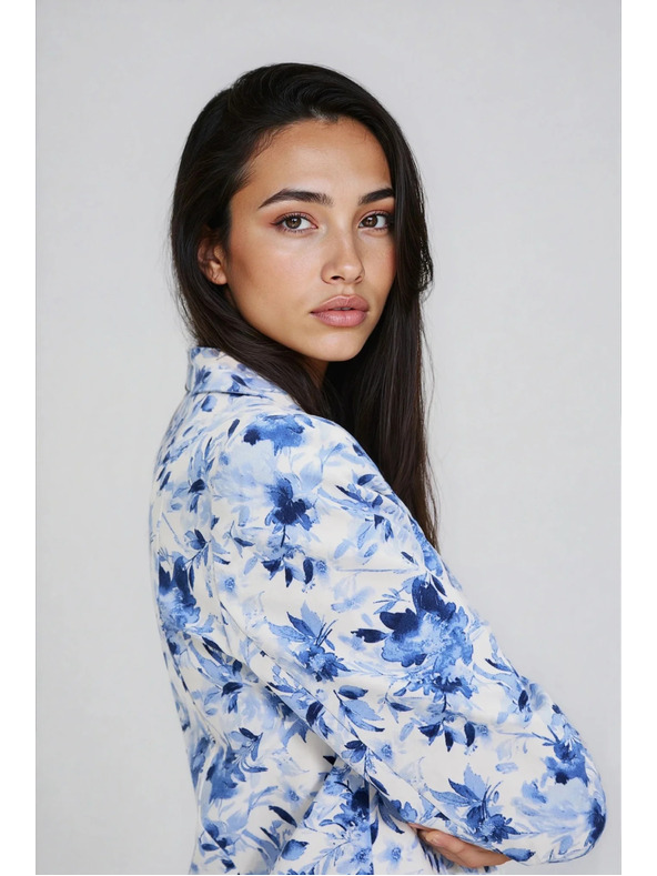 Moodo Сако с цветя синьо Moodo