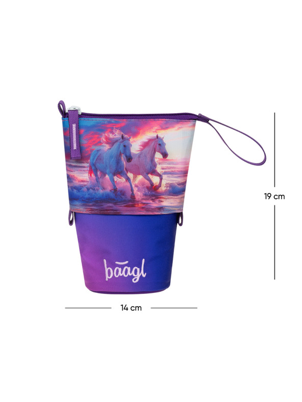 BAAGL  BAAGL Школен пенал Pastelkovník Коне Сърце GRS